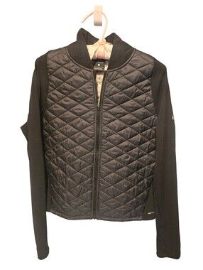 Nike Quilted Black Hybrid Aerolayer Running Jacket, Size Large